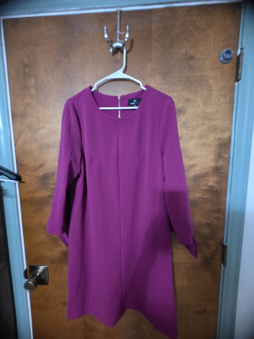 Ronni Nicole Magenta Long Sleeve Shift Dress